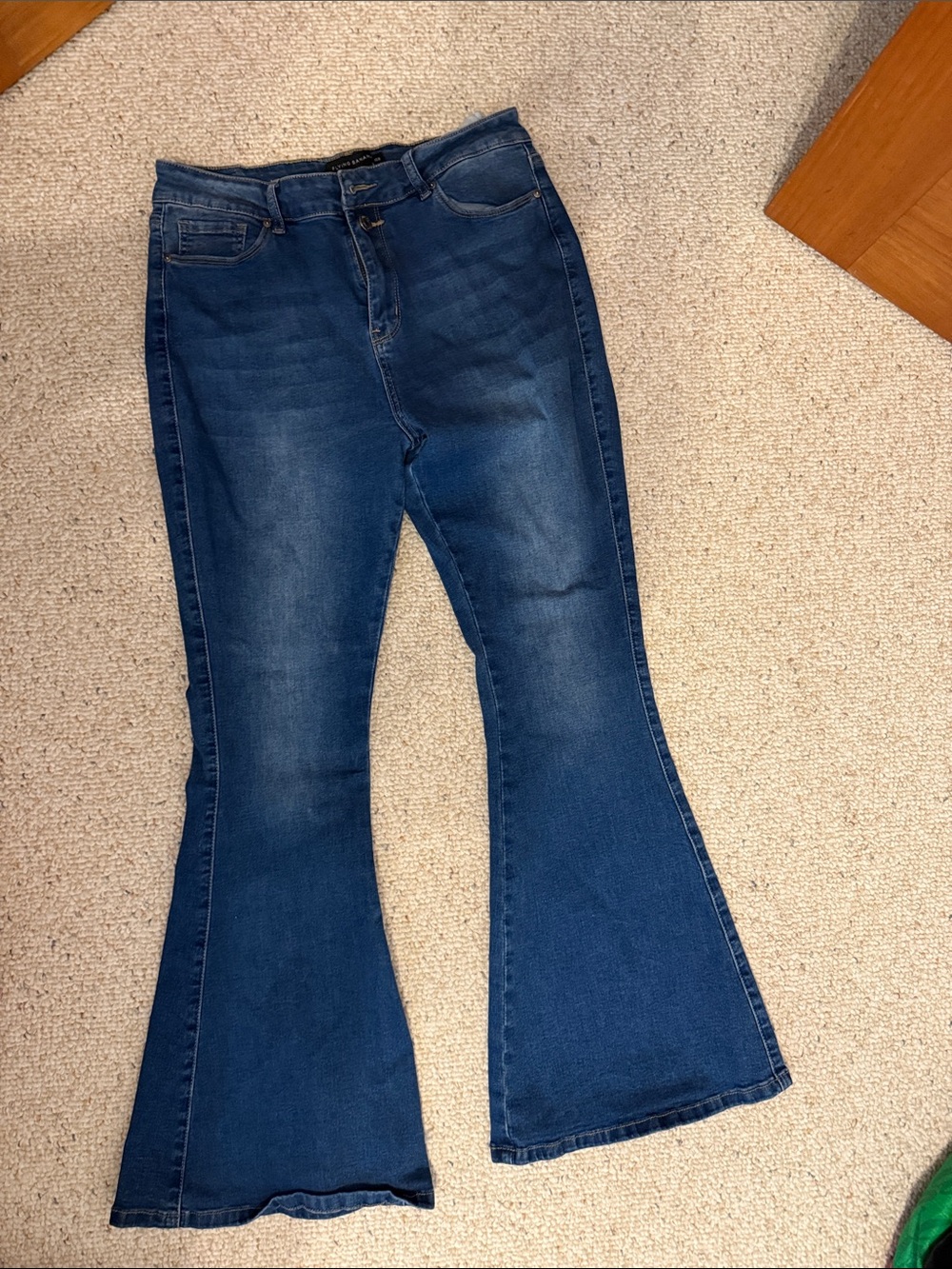 High-Rise Dark Blue Flare Jeans for Women